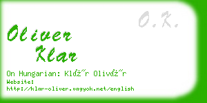 oliver klar business card